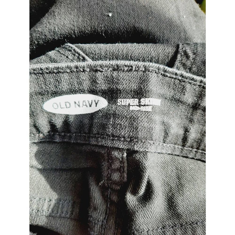 Old Navy black denim sz 4 super skinny mid rise jeans - Picture 3 of 4